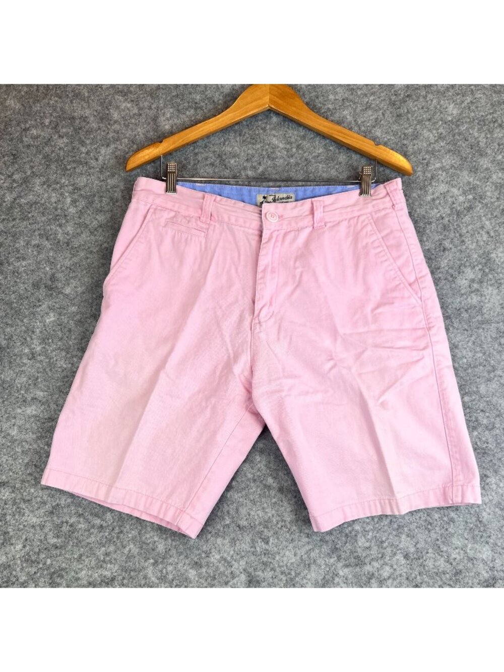 Men Size 36 Pink Chino Shorts By Islandia Clothing Co.100% Cotton Casual Pockets